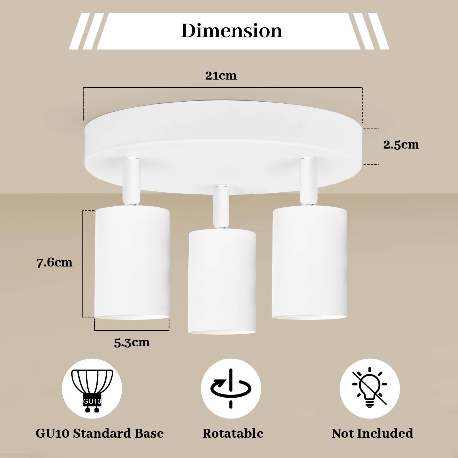 Faretti Da Soffitto Orientabili GeyouLux 2 Luci - GU10, Design Moderno, Per Cucina E Soggiorno