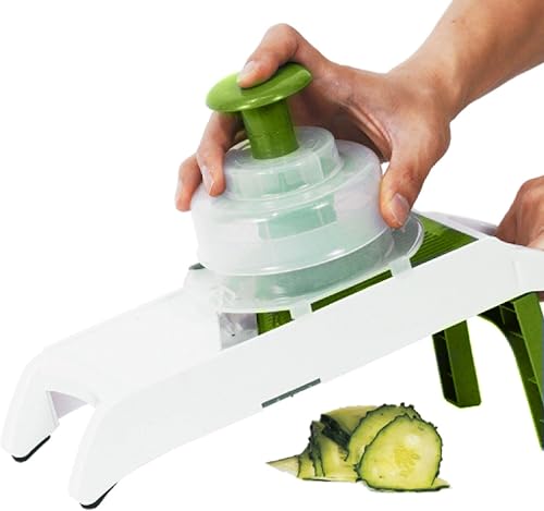 Miniatura 4 de Cortadora de mandolina, 12.5 x 4 x 7 pulgadas, picadora multifuncional de verduras, trituradora de juliana portátil para papas fritas y verduras