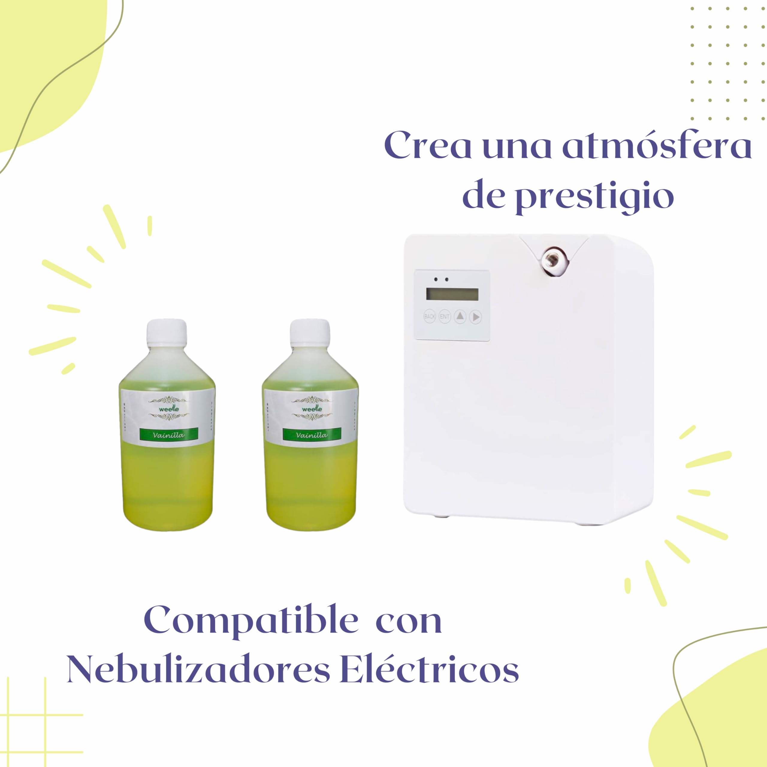Fragancia Vainilla para Ambientadores Electricos Profesionales, para Hogar, Oficina, Hotel, Ambientador Profesional Duradero para Aromaterapia 1000ml