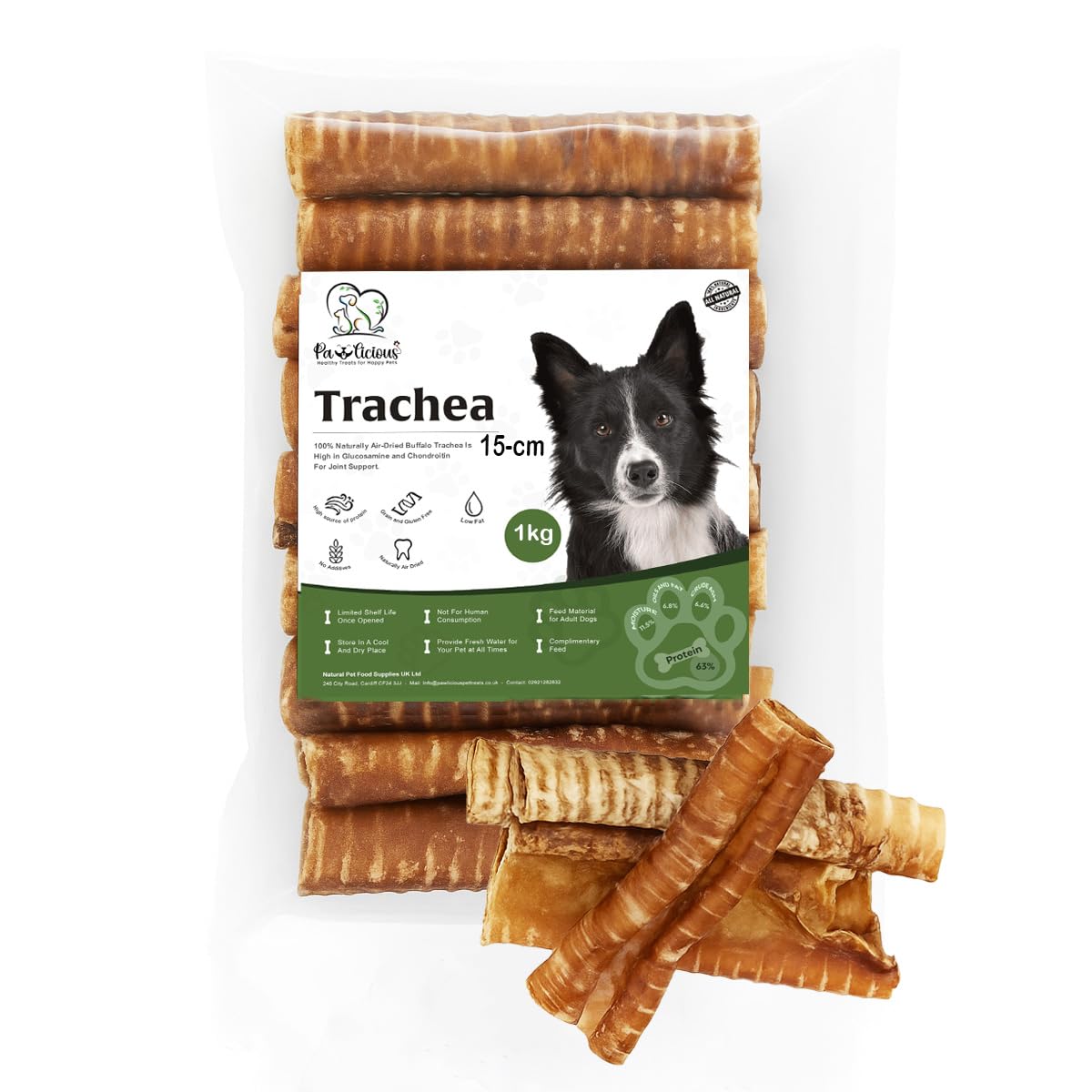 24-30 Pcs Pet Supplies 1Kg Beef Air Pipe Trachea for Dog 15cm 100% Natural Healthy Air Dried Dog Treat Chews Alternative Dental Sticks for Teeth Cleaner Strong Chewing Muscles 1 Kilo