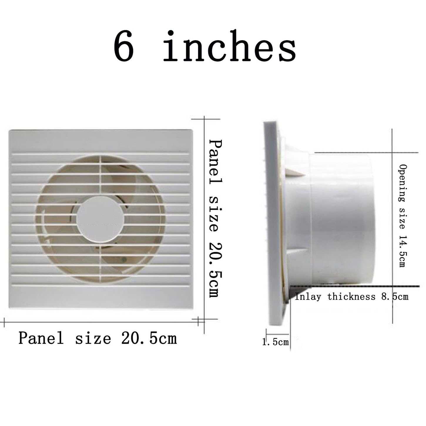 Aspiratore Bagno con Interruttore,Estrattore Aria Silenzioso,Design della Valvola di Ritegno,220V Ventola Aspirazione,per Cucina, Ufficio, WC Soffiatore di Scarico,6 Inches