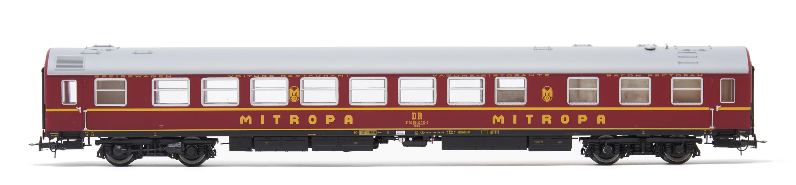 Rivarossi HR4379 DR, 4-unit pack OSShD type B coaches Tourex, pack 2/2 (2 x WLAB, 1 x WLABD + 1 x WR), red livery, ep. IV 1:87 Scale HO Gauge
