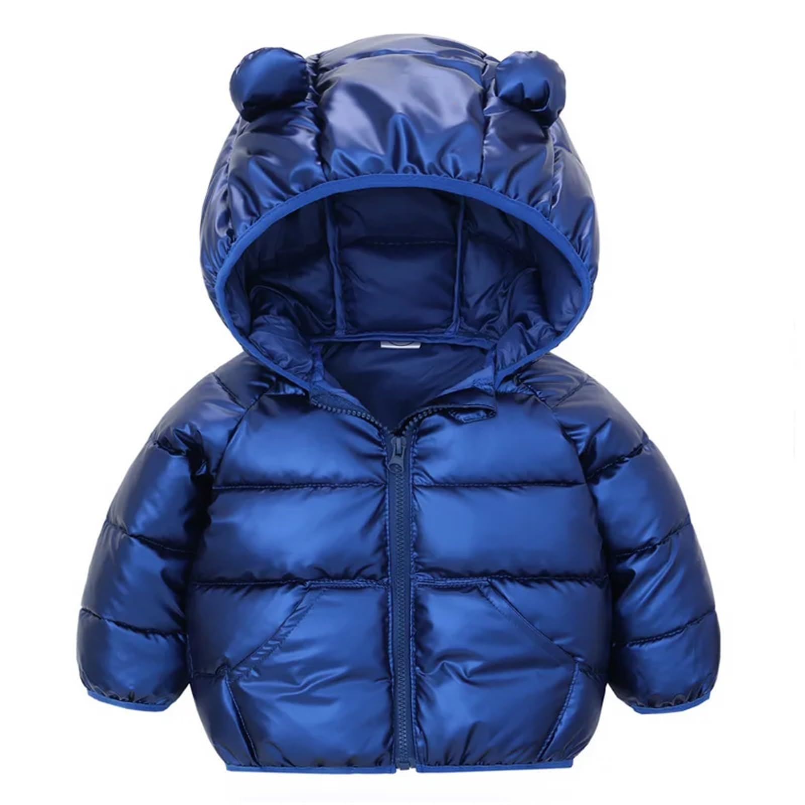 Chaqueta de otoño e Invierno for bebés y niñas - Abrigo Acolchado con Capucha y Orejas Lindas for niños - Ropa de Abrigo cálida y Resistente al Viento (2-6 años)(Blue,100)