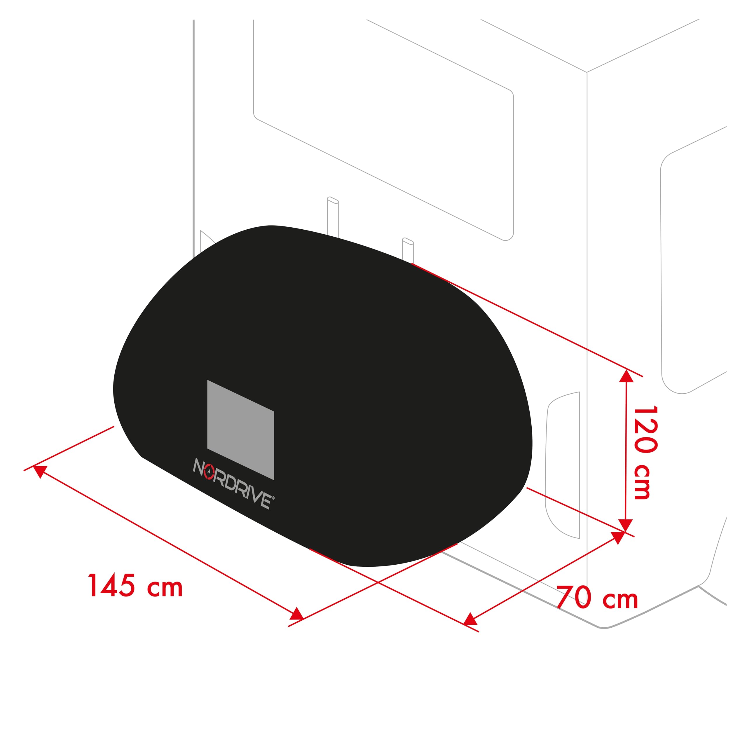 Nordrive N60059, Telo Copribici per Portabici Camper e Roulotte, 2 Biciclette, Anti Pioggia e UV Resistente
