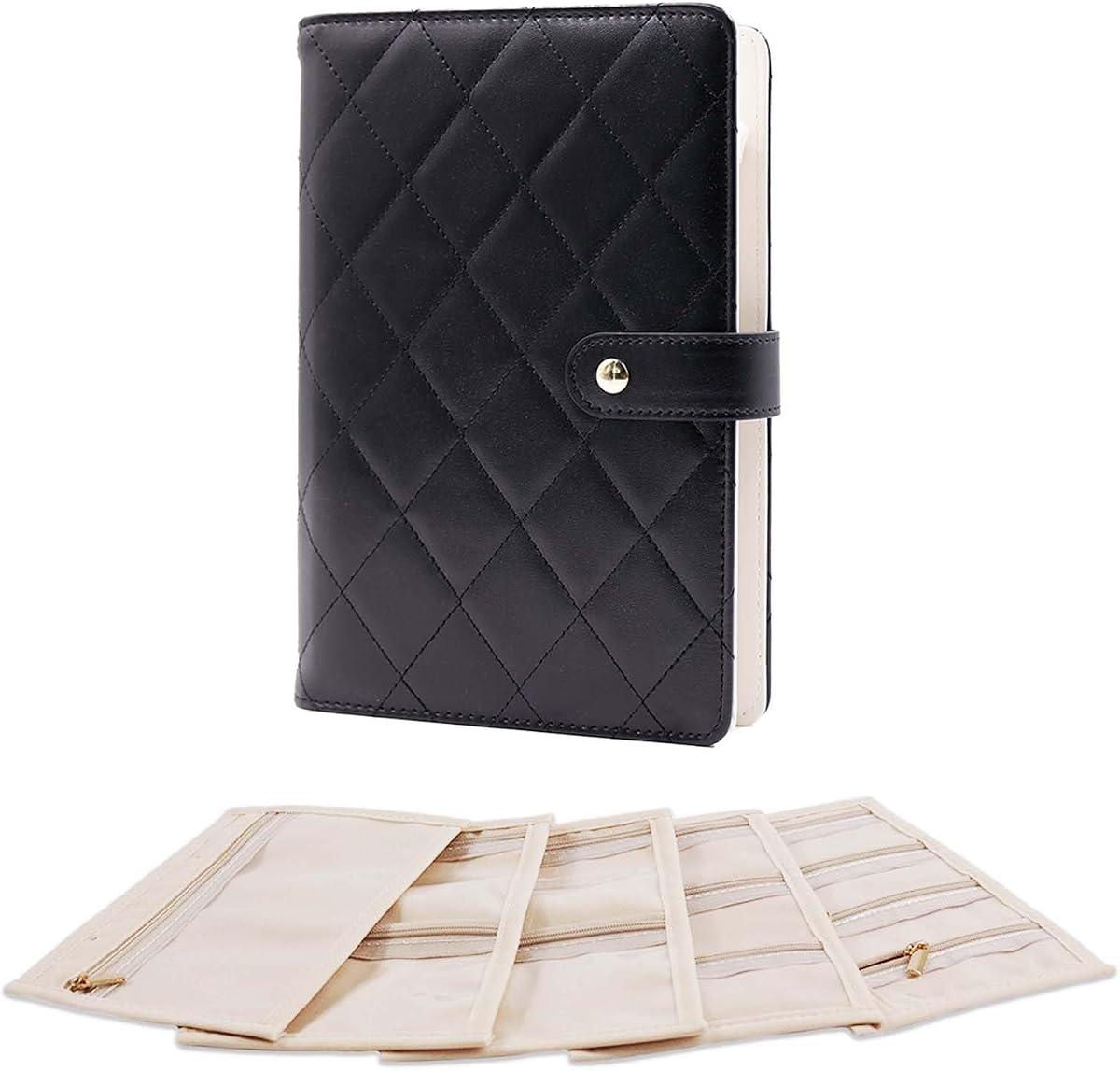 Travel Jewelry Organizer Case , Portable Jewelry Organizers Storage Book, Compact Jewelry Roll for Earrings, Rings, Necklaces - Perfect Jewelry Travel Bag for Women