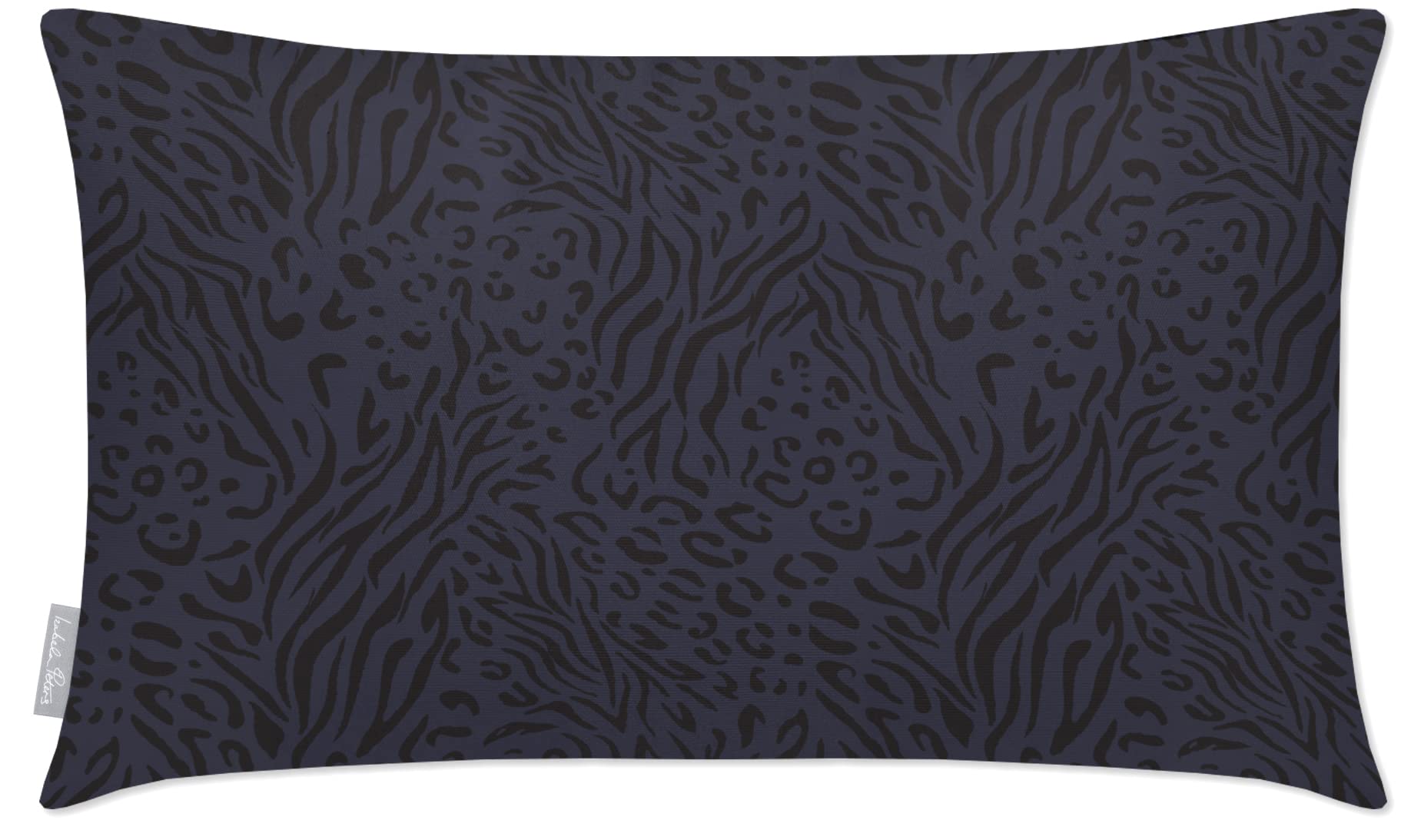 Izabela Peters Outdoor Cushions Waterproof, 50 x 30 cm, Filled Outdoor Cushion, Animal Fusion - Graphite, Garden Furniture Cushions, Outdoor Seat Cushions, Garden Chair Cushions