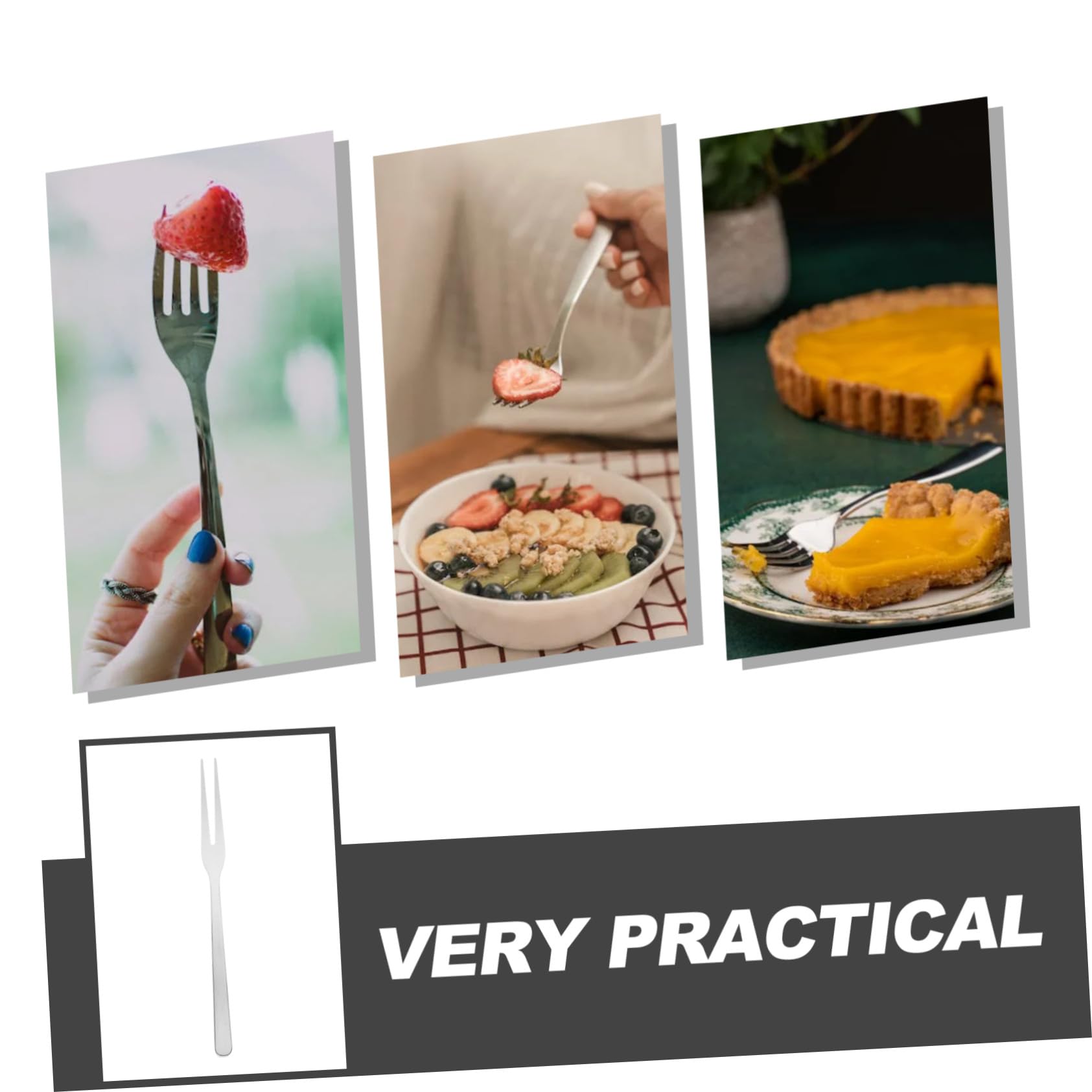 8 pezzi Forchette da Dessert in Inox Forchettine per Frutta e Antipasti Design e Resistente per Feste e Ristoranti