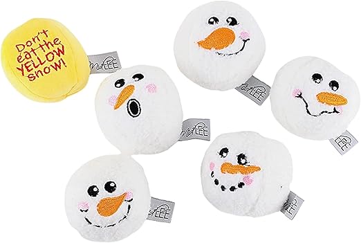Midlee Snowball Fight Plush Dog Toy - 3"