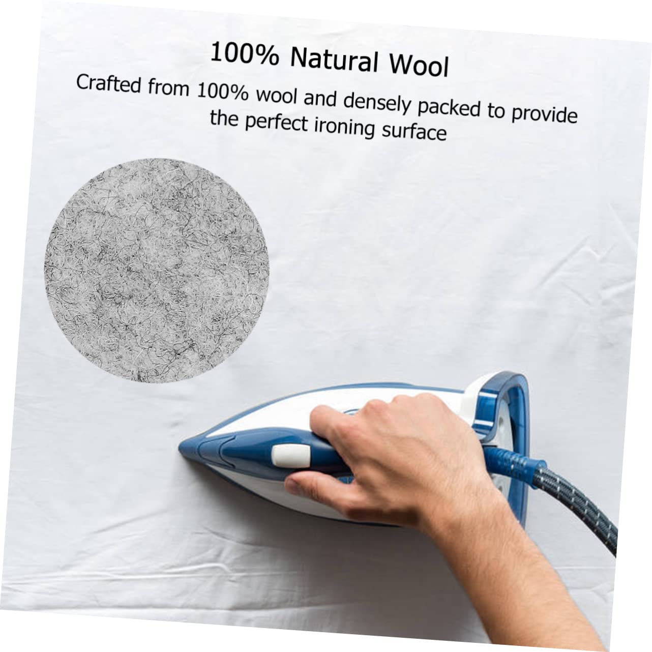 Hohopeti Natural Wool Felt Press Mat 2-Sided Ironing Pad for Quilting Heavy Duty Compact Travel Mat 13x14in