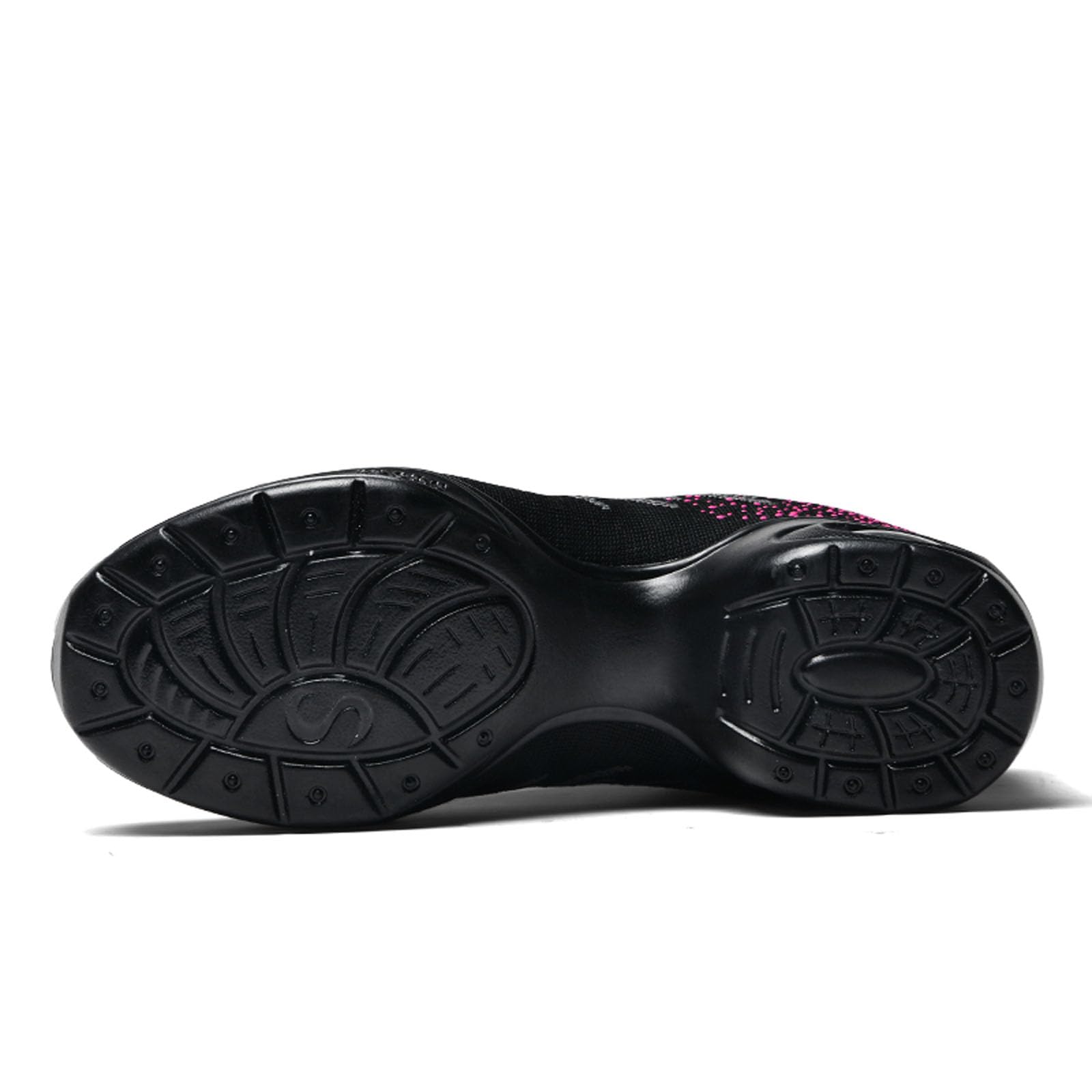 SECHRITE Chaussures de Danse Femme Baskets et Chaussures de Jazz Danse Sport Semelle Fendue Modern Athletic à Lacets Maille Sneakers