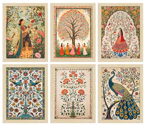 ArtX Paper Indian Art Madhubani Paintings With Frames For Wall De...