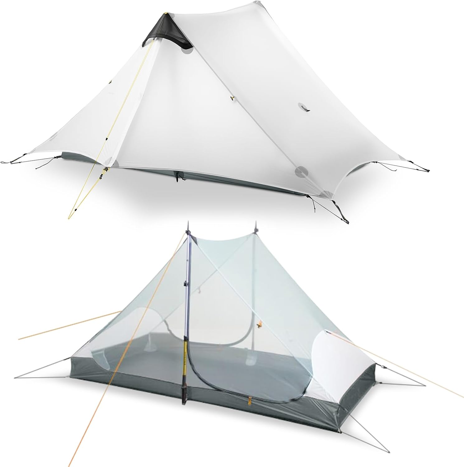 LANSHAN Ultralight Tent 3-Season Backpacking Tent for 1-Person or 2-Person Camping, Trekking, Kayaking, Climbing, Hiking