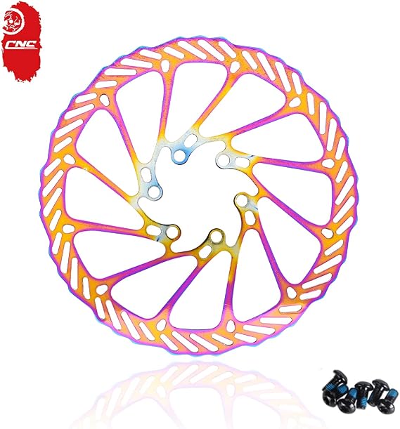 CNC Bike Disc Brake Rotor 160mm 180mm,Bicycle Disc Brake Rotor 160mm With Bolts For MTB Mountain Bike,Colorful