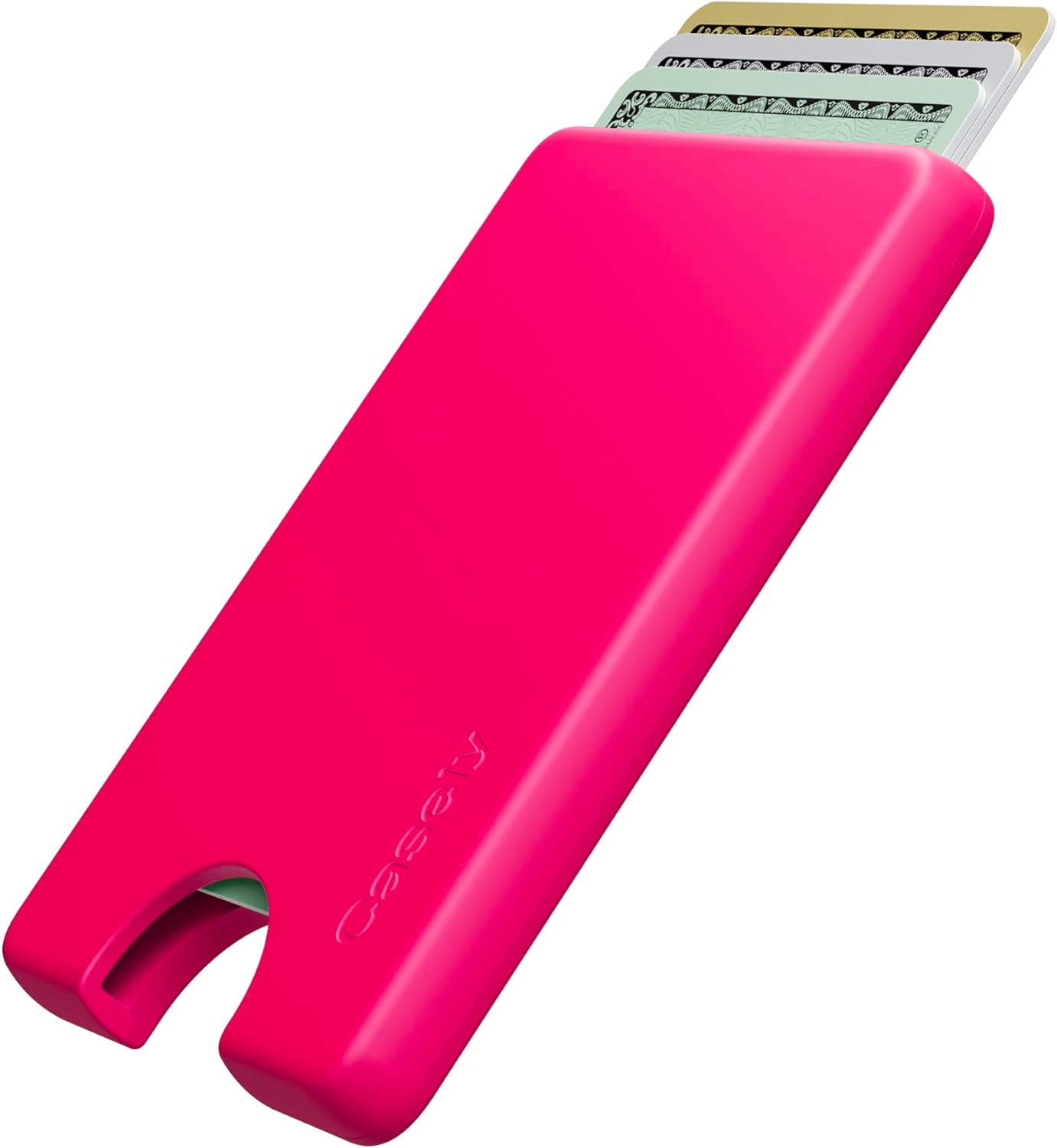 Casely MagWallet | Think Pink | Neon Pink | Slim Wallet Card Holder | Compatible with MagSafe | Soft-Touch Hard Silicone | Holds Up to 3 Cards - Image 2