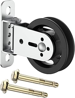 Gym Pulley Blocks, 3.46in/88mm Wall Mount Fixed Pulley Wheel, Upgraded Rotation 180 Degree, Load Bearing 1000LBS, Heavy Duty Swivel Pulley for LAT Pulley System, DIY Fitness Pulley for Gym Equipment