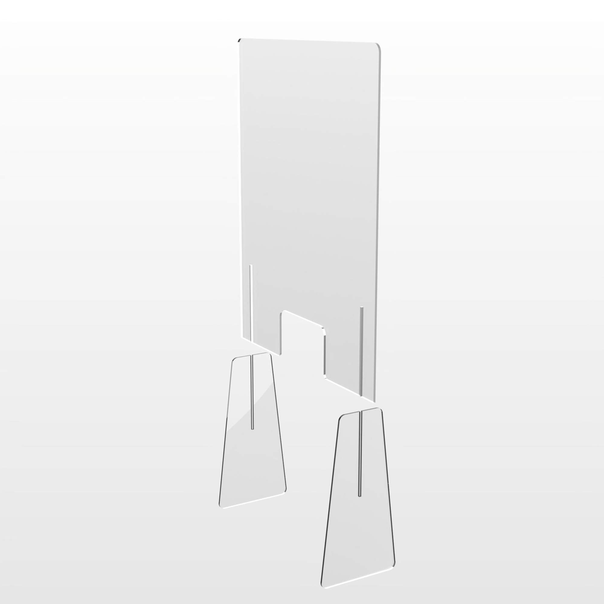 BARRIERA IN PLEXIGLASS | Varie Dimensioni | Plexiglass 5 mm | Protezione da Bancone Scrivania | OTTIMA QUALITÀ | MADE IN ITALY (L 100 x A 75)
