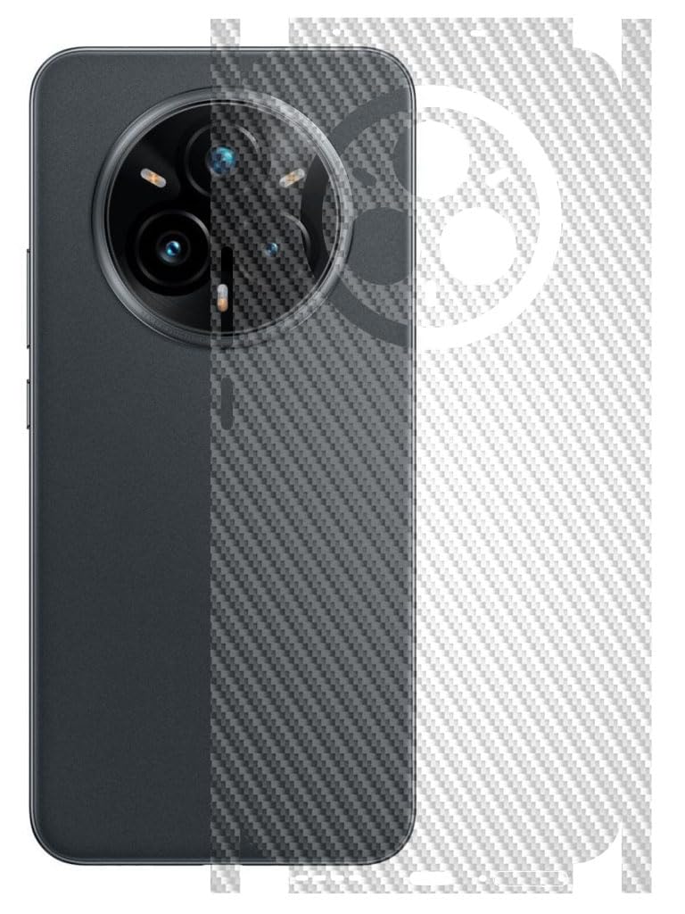 Mobile Skin Sticker Wrap | Compatible for REALME 14 PRO Plus (5G)| Scratchproof Matte Finish | Full Coverage for All Sides & Camera Protection (Transparent CarbonFiber)-image-28