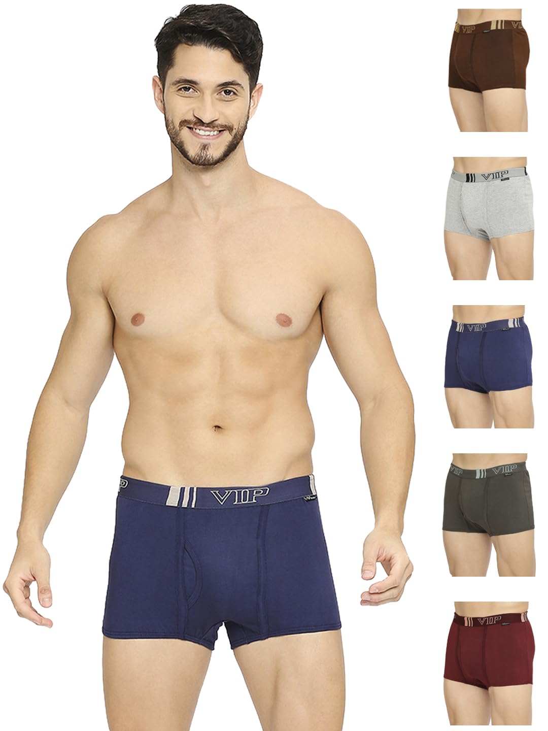 Men's Cotton Solid Trunks (Pack of 6) (Brando Plain_Assorted-image-28