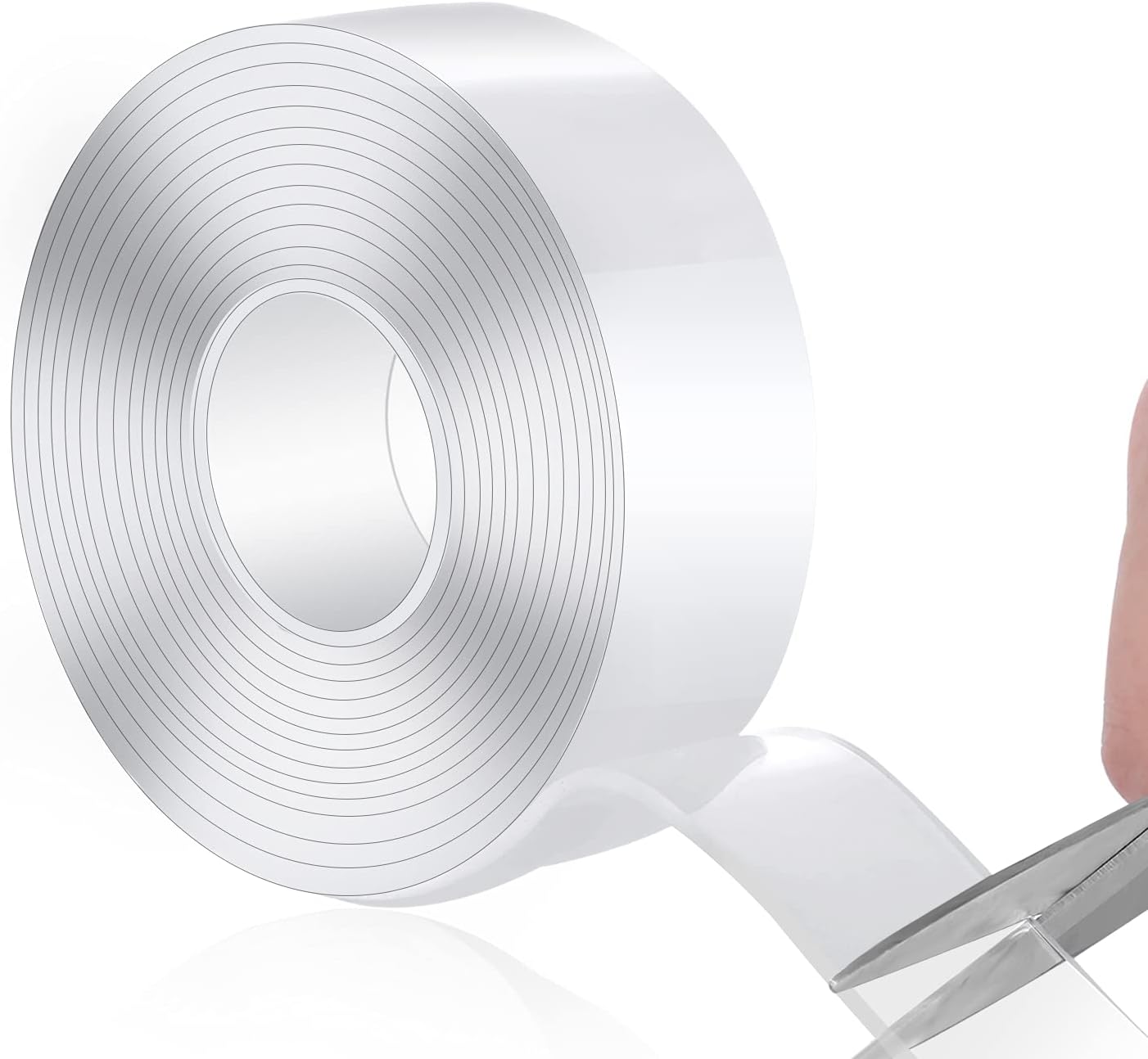 DOMMARE 5M/16.5ft Washable Adhesive Tape Nano, Double Sided Silicone Gel Grip Heavy Duty Removable Traceless Strips Grip Carpet Mats, Multifunctional Phone Pads for Home and Office