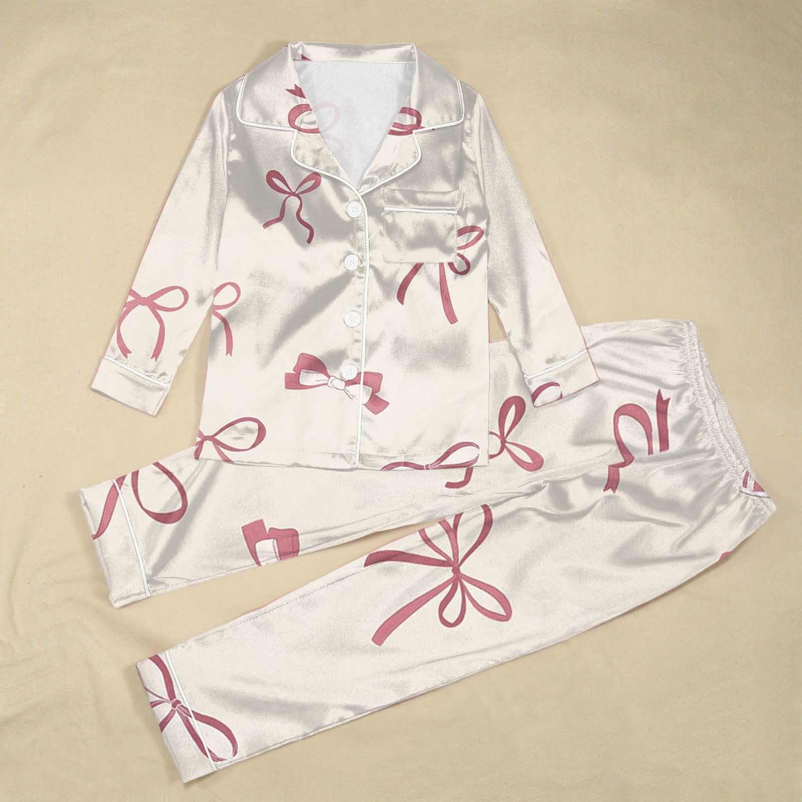 Generisch Pigiama da donna, pantaloni lunghi, set di biancheria da notte, morbido, comodo, pigiameria con scollo a V, loungewear, carino pigiameria da donna
