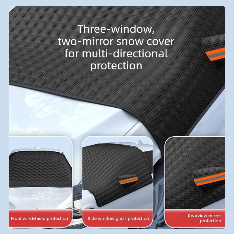 93"×58" Car Windshield Cover for Ice and Snow | Side Window & Rearview Mirror Protector | All Season Automotive Windshield Covers with Storage Bag | Fits Most Cars, SUV, Van & Truck