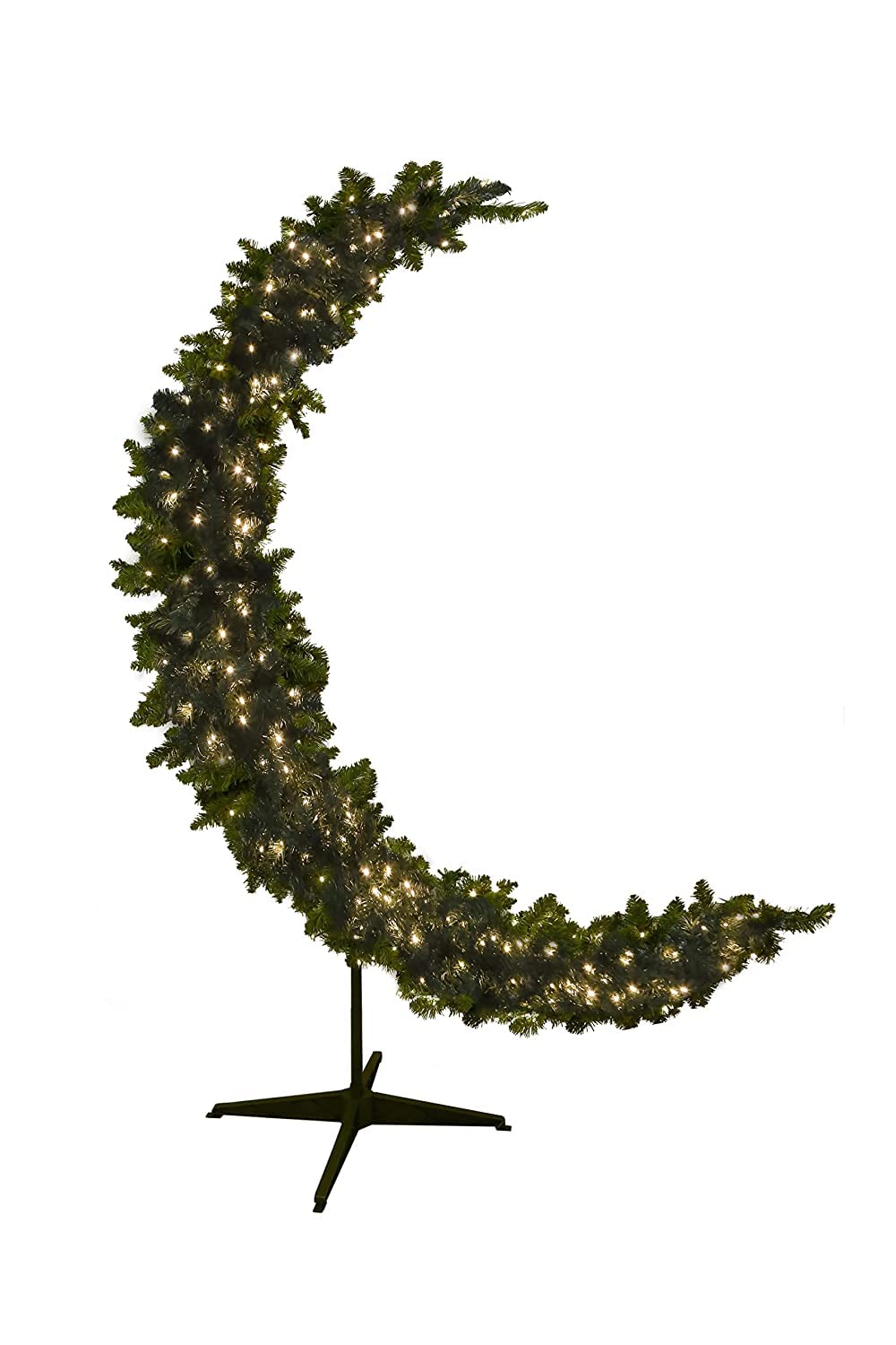 Ramadan Crescent Prelit – Elegant Moon Ornament for Home, Family Gatherings, Festive Decor, Christmas & New Year Decoration (Green) (180cm)
