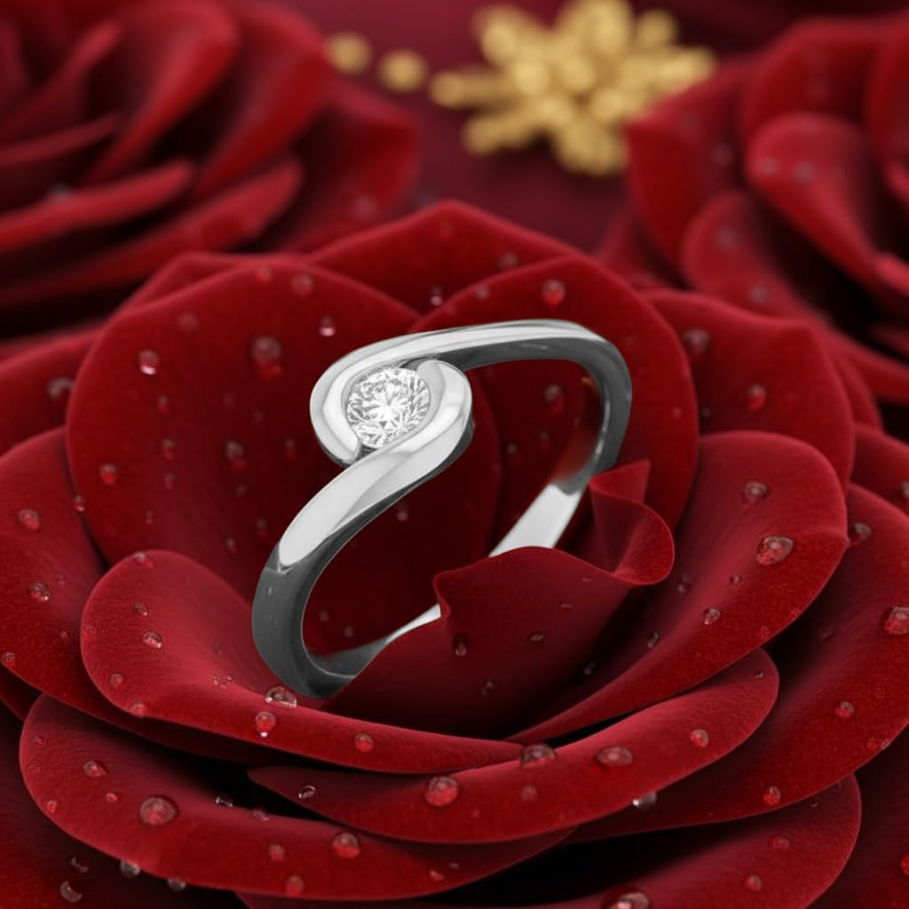 10K Gold Channel Set Solitaire Diamond Engagement Ring Band (0.18 Carat)