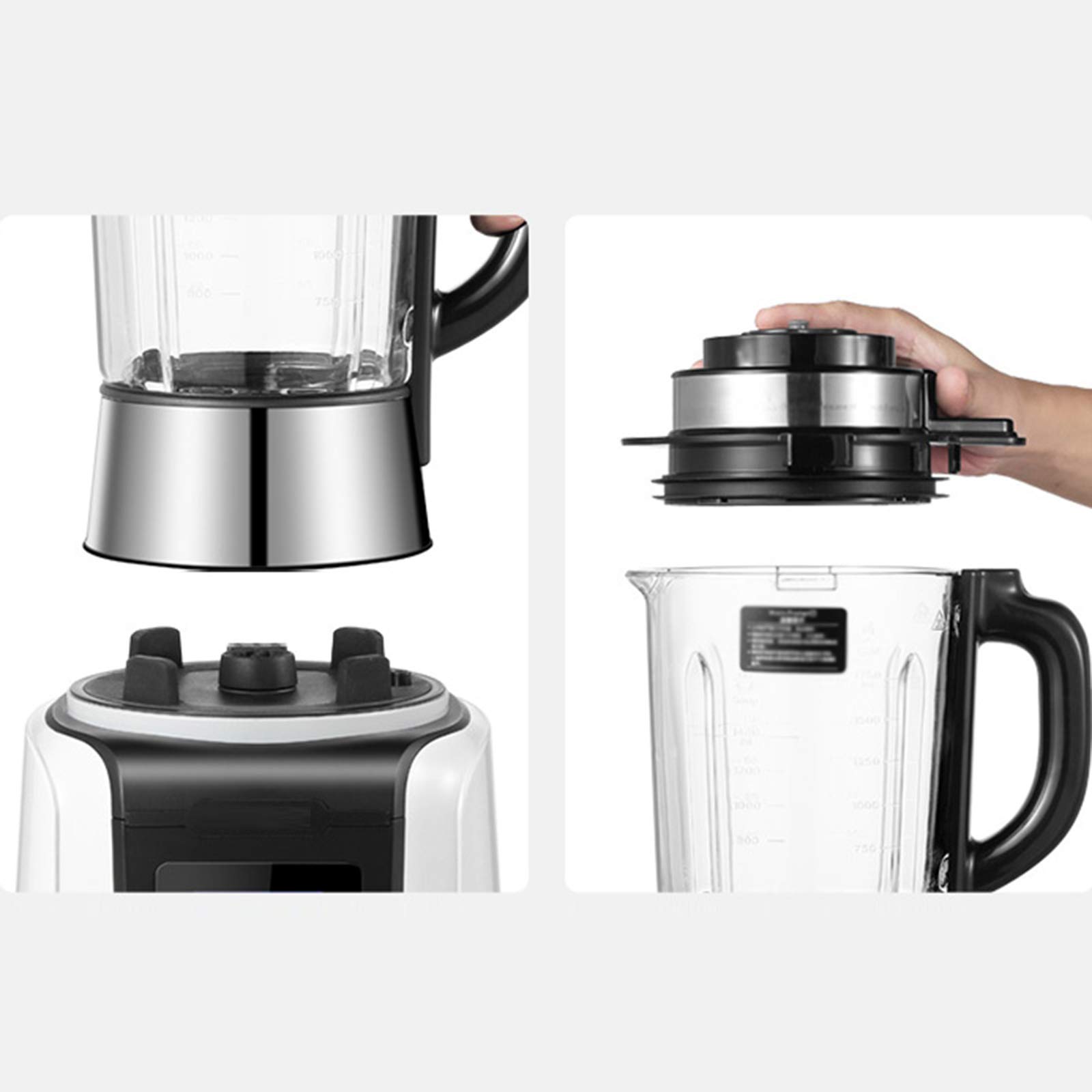 Frullatore Potente Grand Vitamine 1600W - Con Brocca Vetro 1.7L E 6 Lame