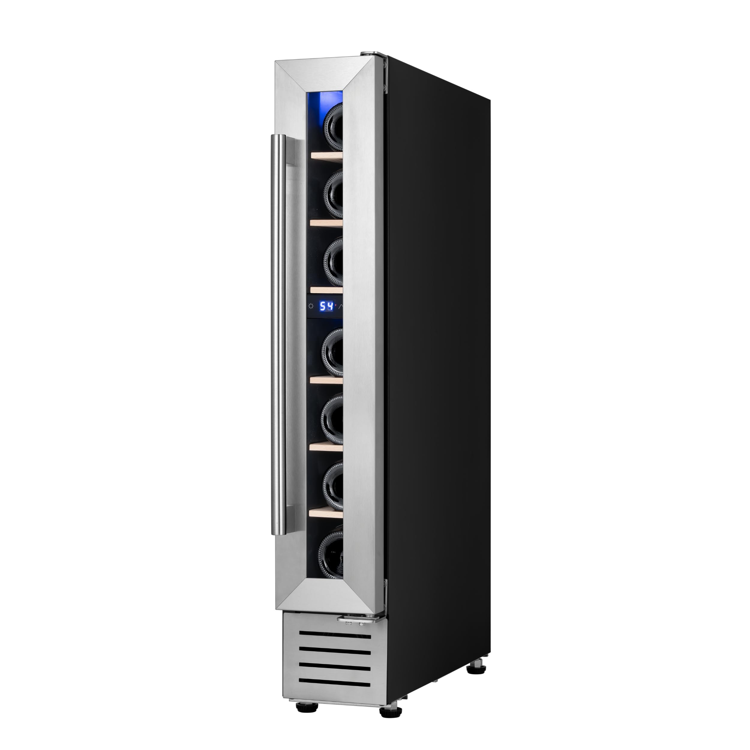 Yeego 6 Inch Wine Fridge, 7 Bottle Wine Cooler with Right-Hinged