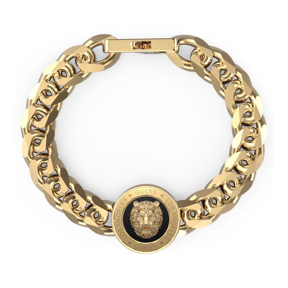 Guess Lion King Gold-Tone Chain Bracelet UMB01314YGBKL