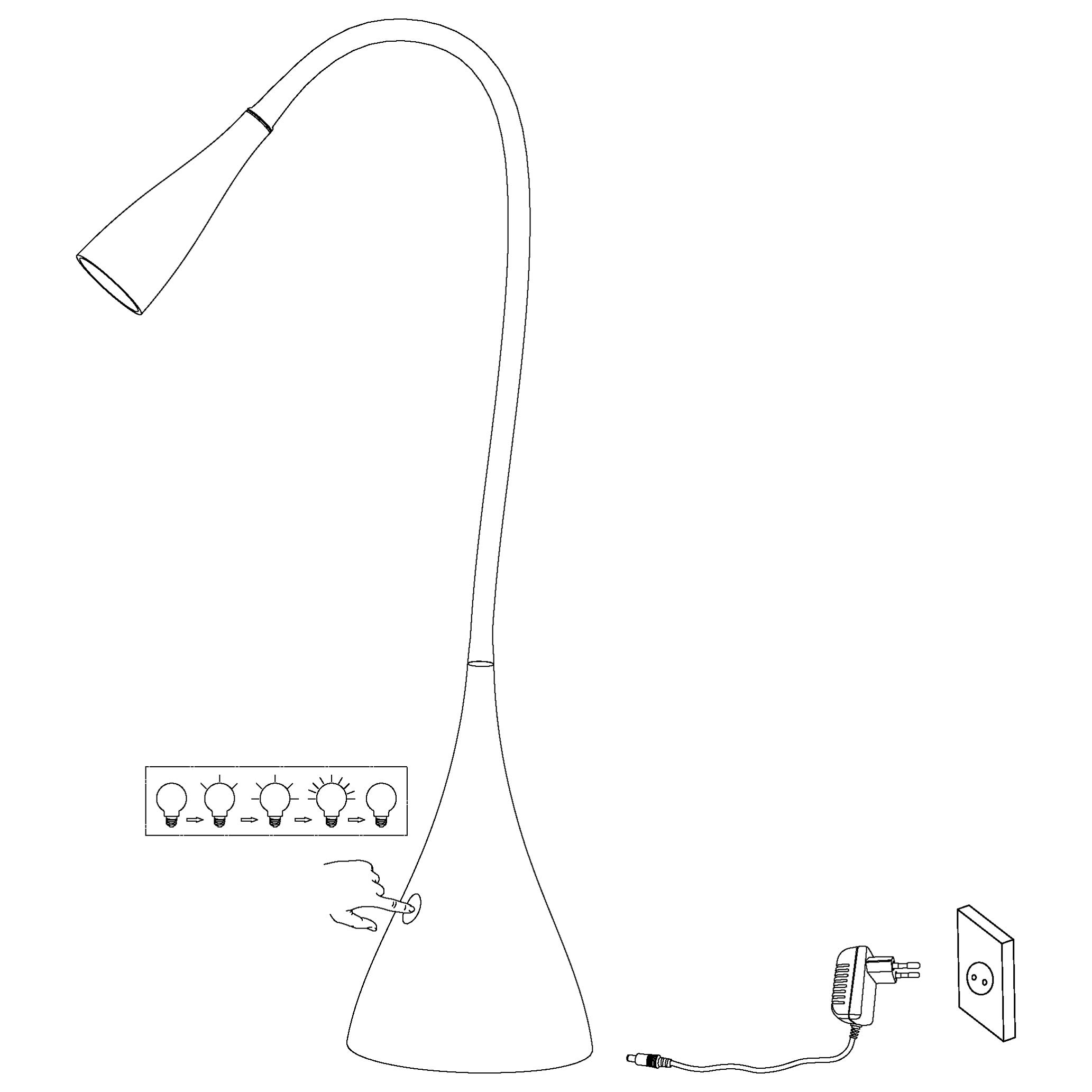 EGLO LED Tischlampe Snapora, 1 flammige Tischleuchte mit Touch, dimmbar | Schreibtischlampe Modern, Minimalismus aus hochwertigem Kunststoff und Aluminium, Bürolampe in Schwarz