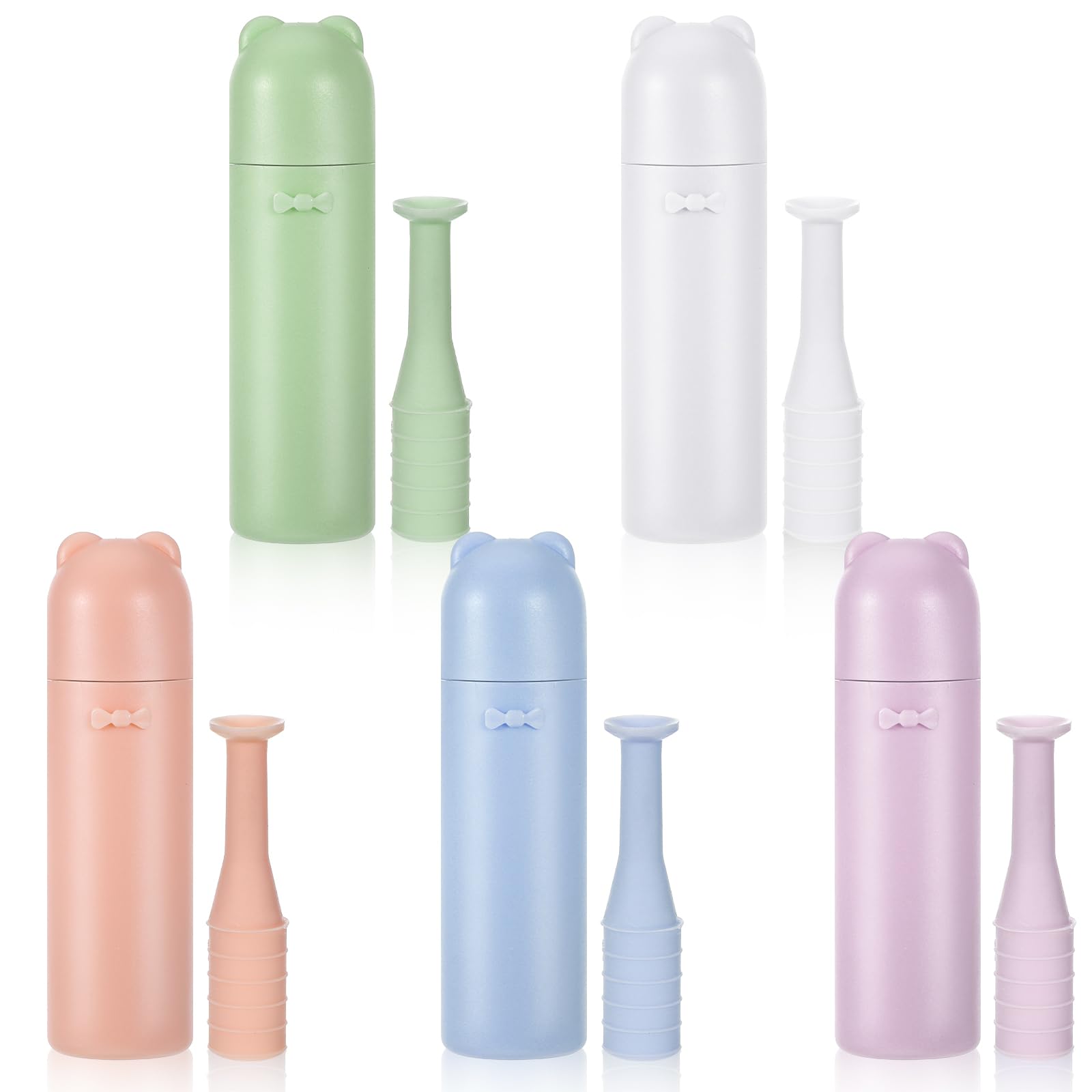 Oruola - 5 herramientas para quitar contactos, émbolo de silicona para contactos blandos, con caja de almacenamiento, ventosa para uso diario, viajes y ejercicio al aire libre, 5 colores
