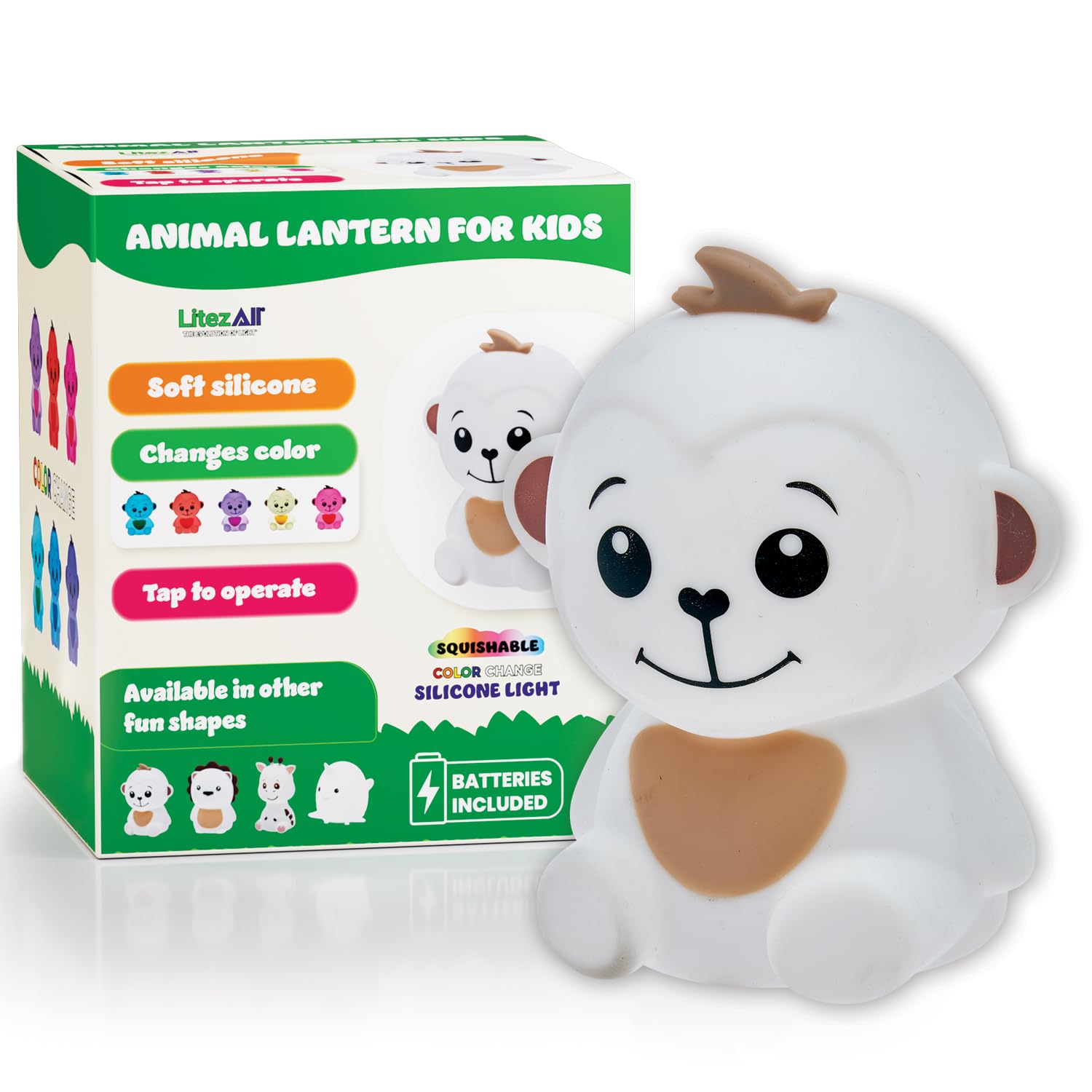 Amazon.com: LitezAll Monkey Squishy Silicone Night Light for Kids
