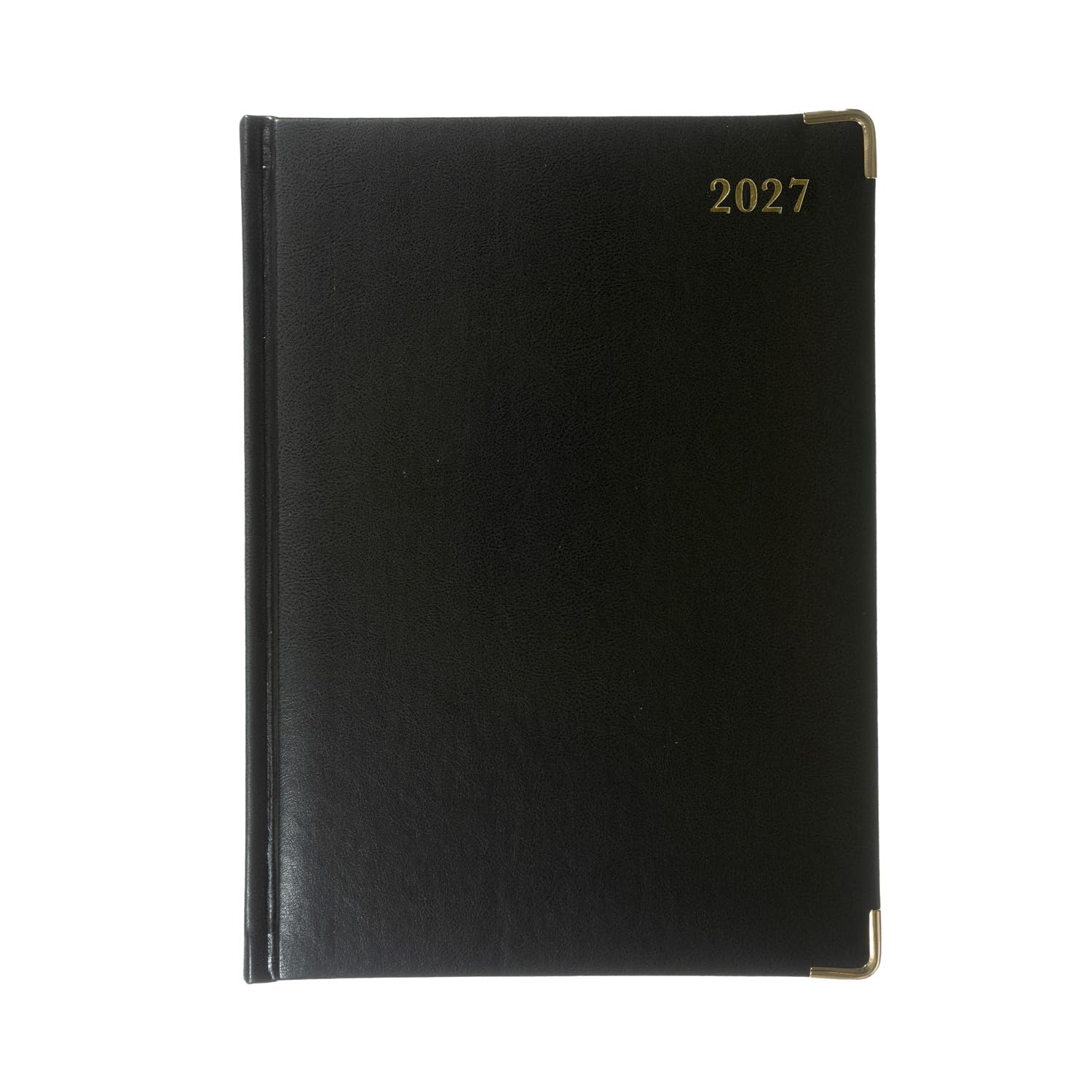 2027 Calendar Year Planner - 12 Month 260x190mm Manager Week-to-View Diary - Faux Leather Cover in Black - Collins Debden Classic Range (1210V.99-27)