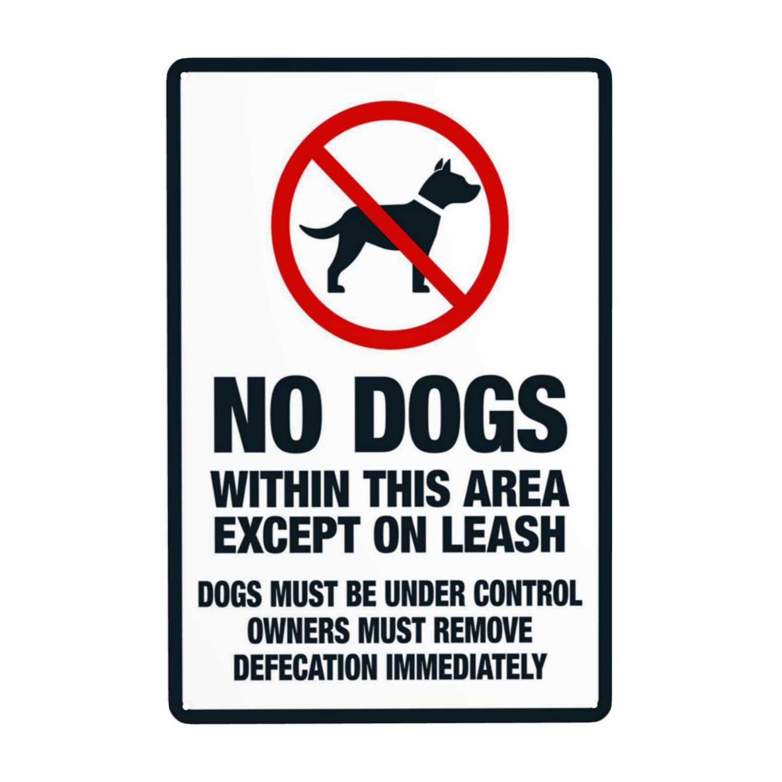 Vintage Metal Tin Sign, No Pets Allowed With Prohibited Graphic Yard Decor, 8x12 Inch