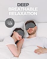 Vista 5 de MZOO - Máscara de dormir de lujo para dormir de espalda, lateral, máscara de ojos para dormir con bloqueo completo de luz, antifaz nocturno, 3D sin