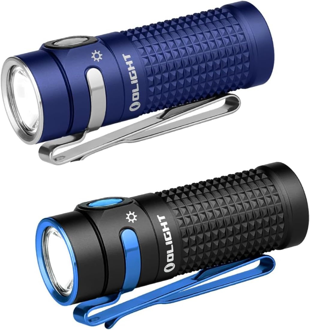 OLIGHT Baton4 Rechargeable EDC Flashlight, Portable Light 1300 Lumens with Magnetic Charging Cable Bundle with Black