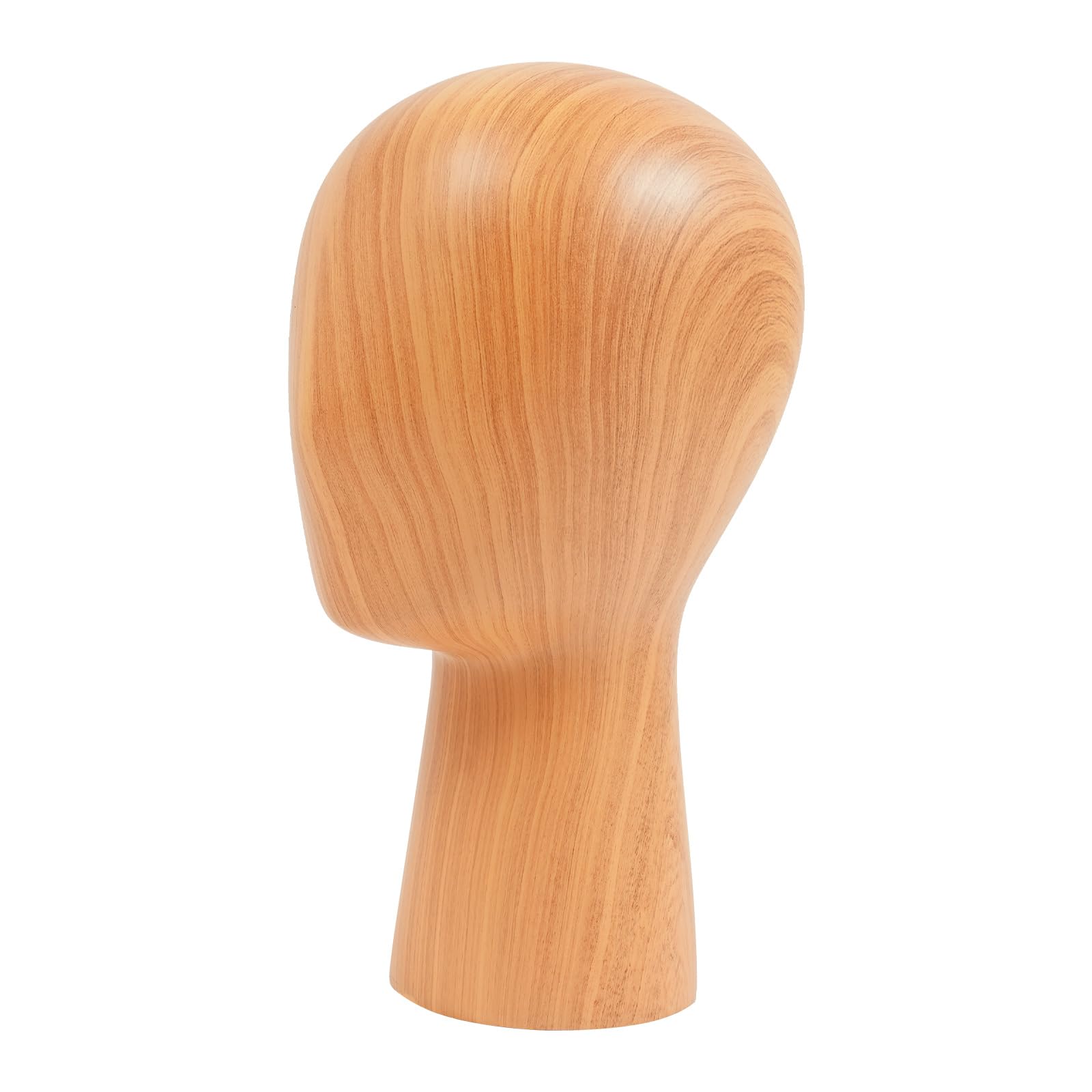 Perückenständer, Höhe 32/45cm, Kopf-Umfang 56cm, Durchmesser der Basis 13cm, Hutständer Kopf Holz, Mannequin Kopf Schaufenster, Friseursalons, Hutgeschäfte (Höhe 32cm, Dunkle Holzfarbe)