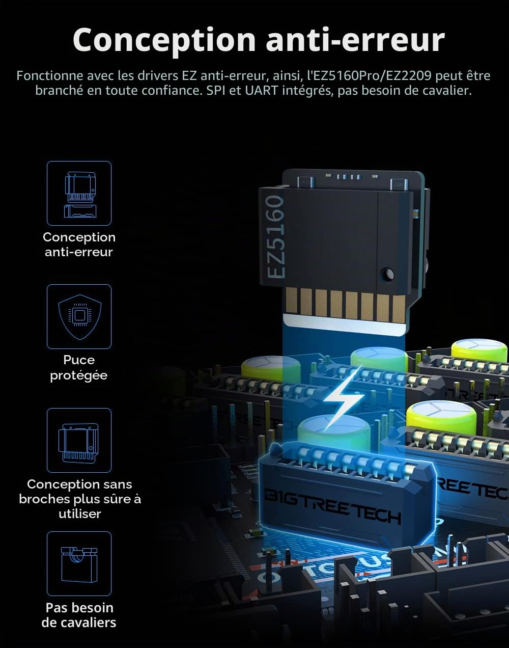 BIGTREETECH Octopus Max EZ V1.0 Control Board 32 bits nouvelle carte mère Octopus pro mise à niveau, compatible avec le pilote étape par étape ez2209, prise en charge de la sortie