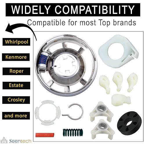 Miniatura 2 de Kit de acoplamiento de motor 285753A resistente, kit de embrague de lavadora 285785, 80040 Agitador de perro de Seentech - Apto para lavadoras