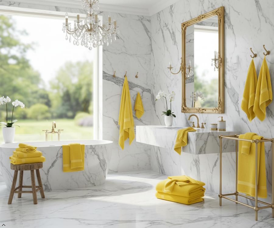 Juego de toallas de baño de algodón ideales para el hogar, gimnasio y spa 8