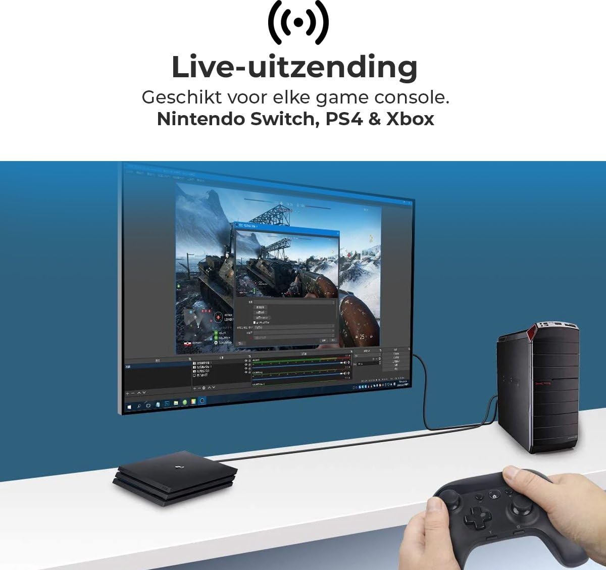 Karta wideo HDMI Premes do przesyłania strumieniowego i nagrywania, adapter USB HDMI z wejściem 4K i wyjściem 1080p, nagrywarka wideo kompatybilna z komputerami Mac, Xbox i Nintendo