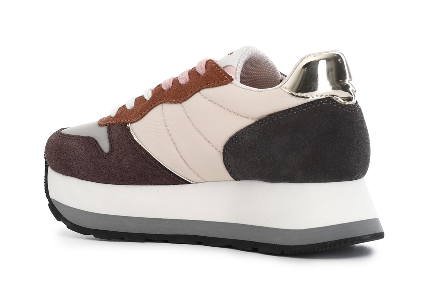 CAFèNOIR - Zapatillas Running Mujer de Ante y Tejido, Zapatos Deportivos Mujer con Logo Plateado, Suela 30mm y Plantilla Interior, Sneakers Casual Elegantes