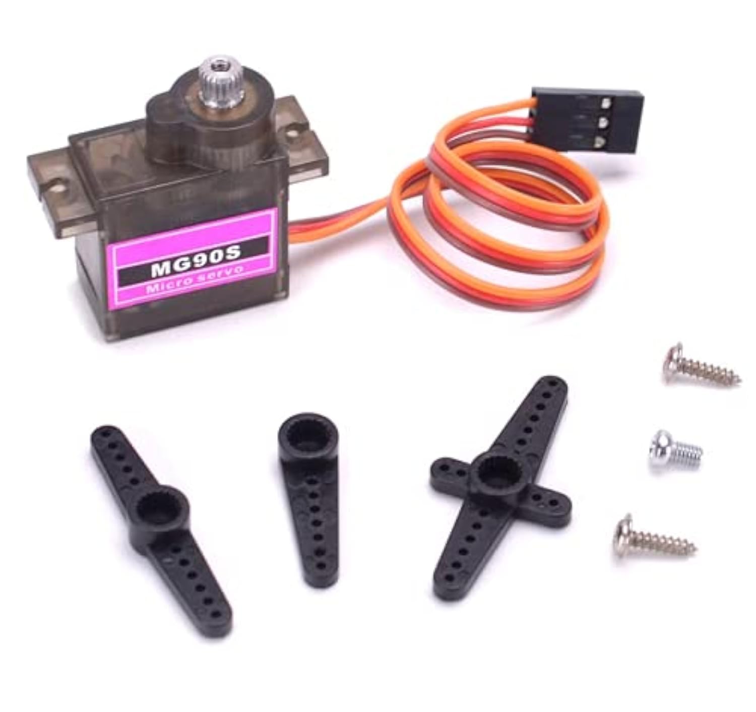 1 sztuka Premium Mini Servo MG90S 100% metalowa przekładnia z wtyczką JR 25 cm 22AWG kabel do RC Copter Dron DIY helikopter robot