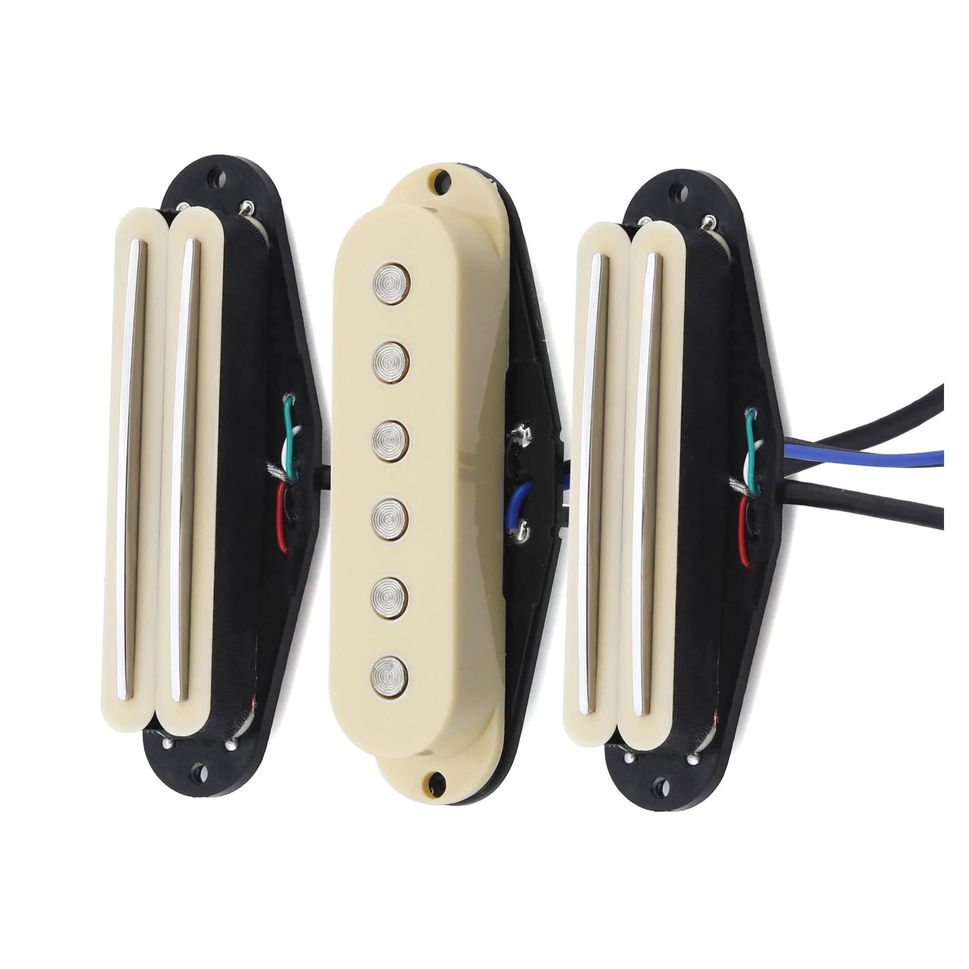 3 Częściowy Ceramiczny Zestaw Przetworników Gitarowych SSS Zawiera Podwójną Szynę O Dużej Mocy Wyjściowej I Pojedynczą Cewkę(Cream Set)