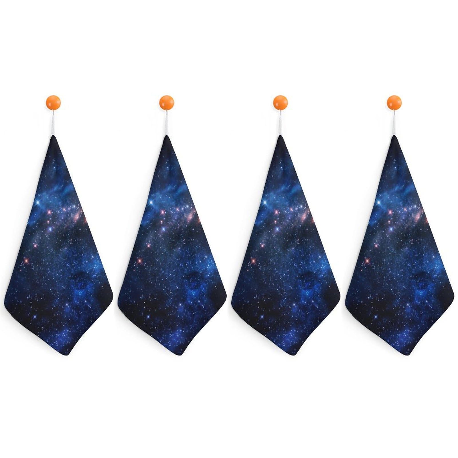 LEDFCVSU 4 Piece Hanging Hand Towels, Aurora Starry Sky Space Starry Night Sky Small Dry Hand Towel for Kitchen Bathroom