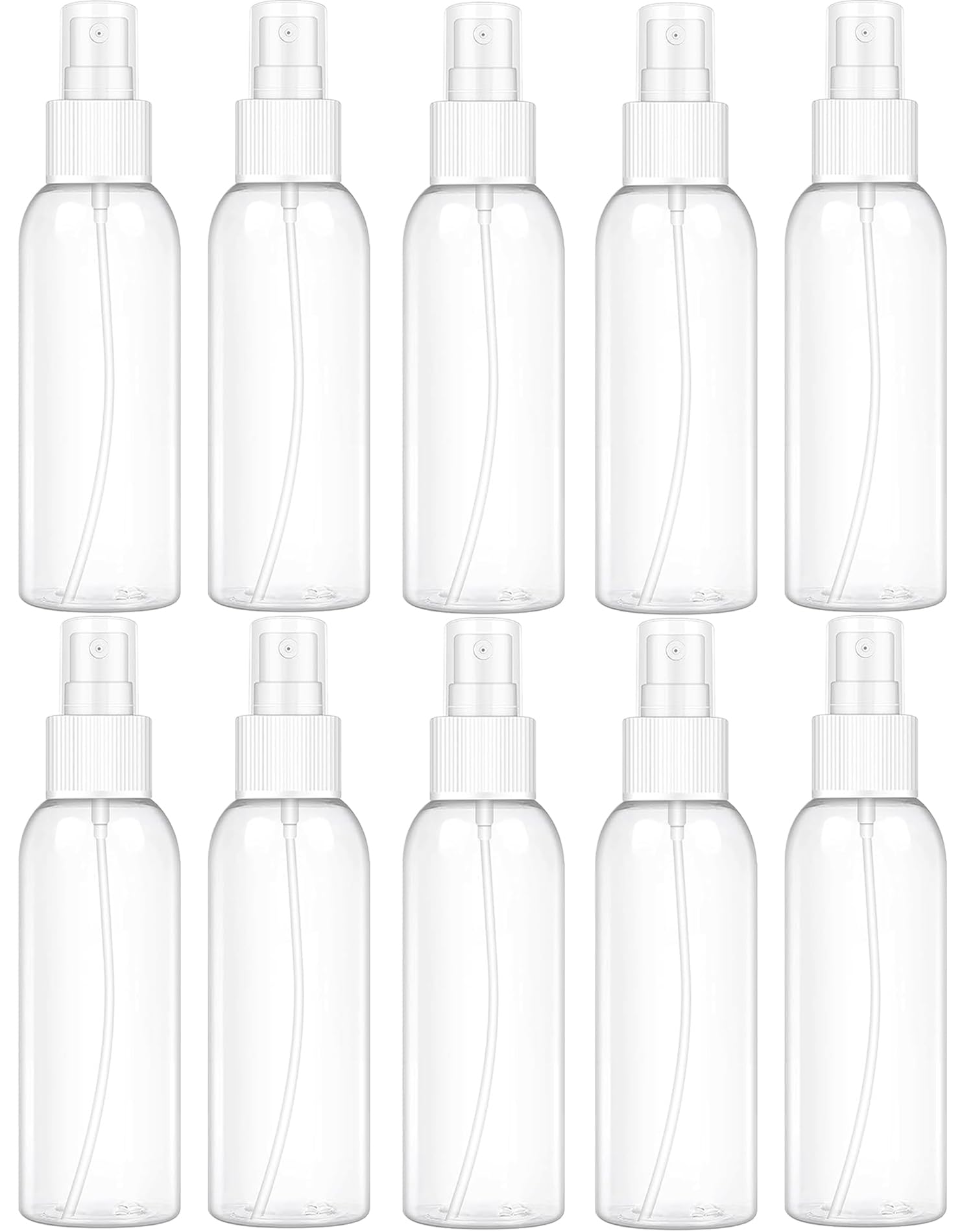 JOYUS 100ml Spray Bottles for Essential Oils, Cleaning Solutions, Perfume, Liquid Cosmetics, Fine Mist Spray, Mini Travel Empty Bottle Set, Refillable Transparent Containers, White Spray, Pack of 10-picture-25