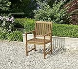 greemotion Gartenstuhl Borkum Outdoor-Stuhl mit Armlehne Gartensessel aus Akazie massiv - 7