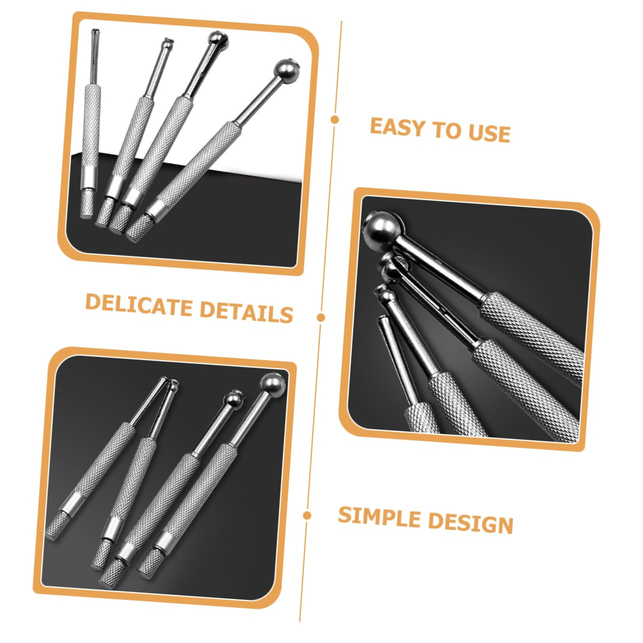 LIFKOME 4pcs Telescoping Bore Gauge Set Multi-Functional Hole Gauges for Accurate Measurement of Small and Grooves Manual Measurement Tools