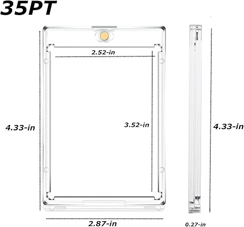 Miniatura 3 de Paquete de 5 Funda magnética para tarjetas de béisbol con protección UV de 35 puntos, para tarjetas de intercambio, tarjetas de béisbol (5)